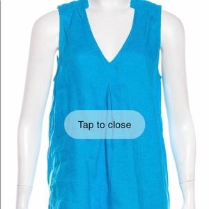 Calypso St. Barth NWOT Blue Linen top, Sz M